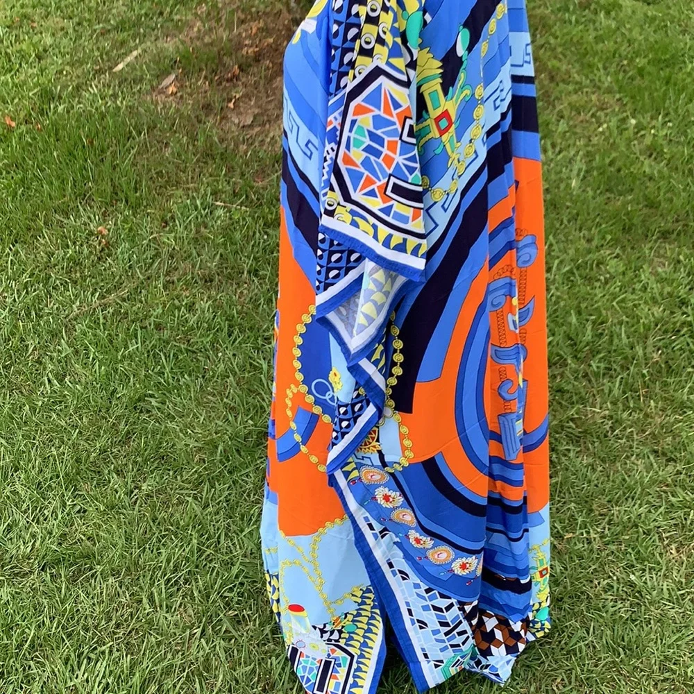Colorful Kaftan Beach Cover Up Dress - Picture 8 of 14